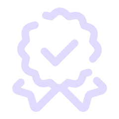 Cartoon badge with checkmark
