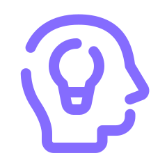 Cartoon head with light bulb