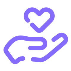 Cartoon hand holding love heart