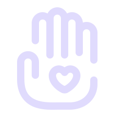 Cartoon hand with love heart